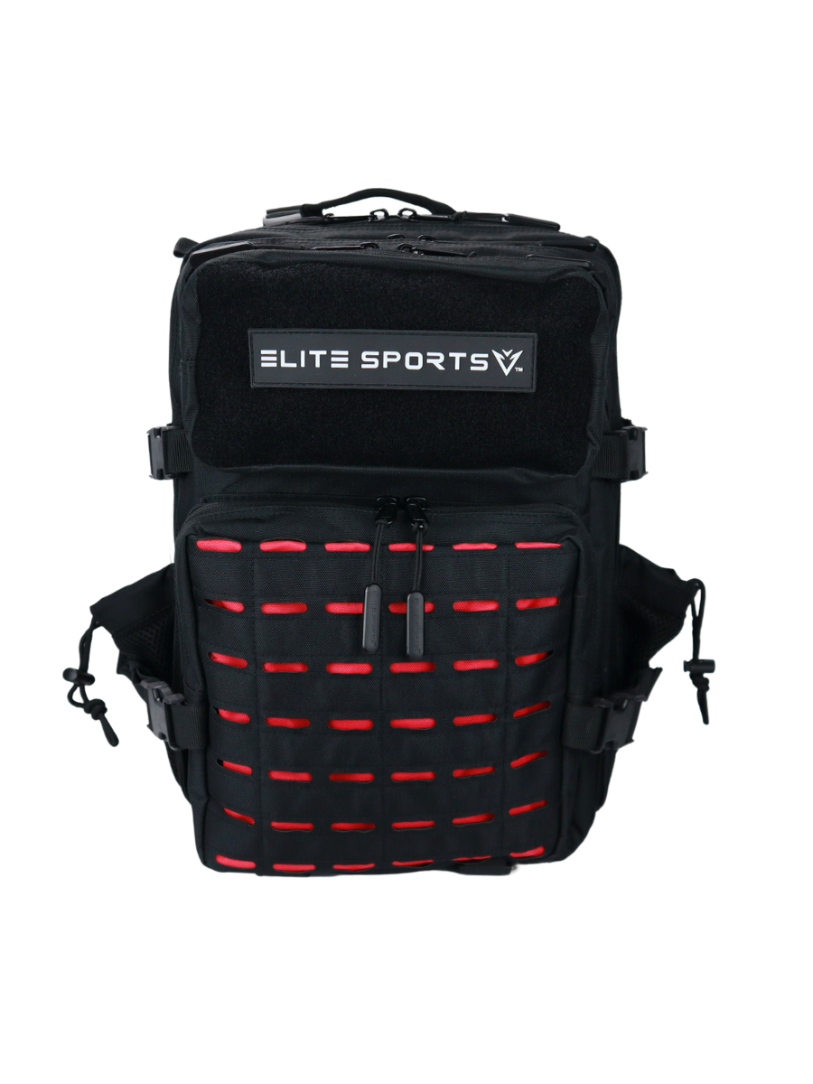 SMALL BLACK AND RED GYM BACKPACK