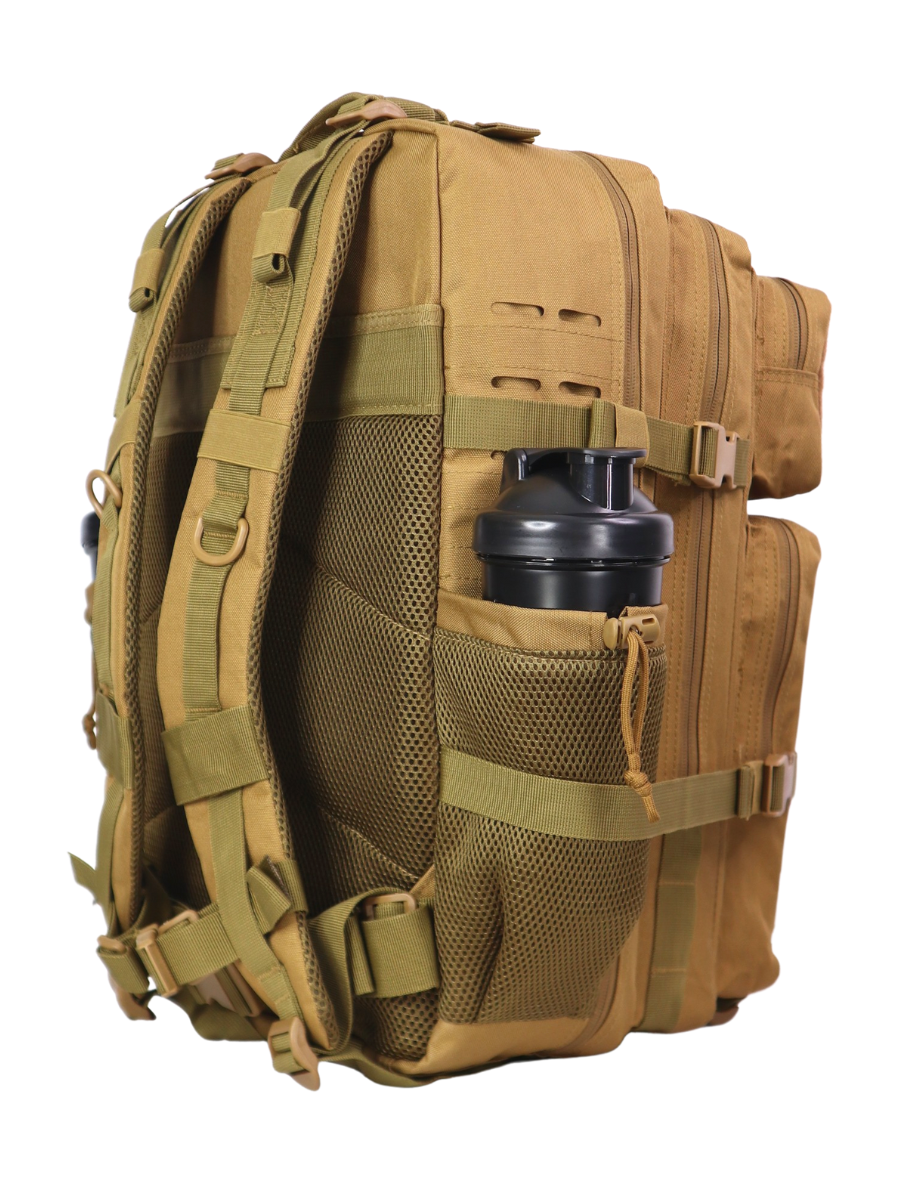 Desert backpack with water bottle holders