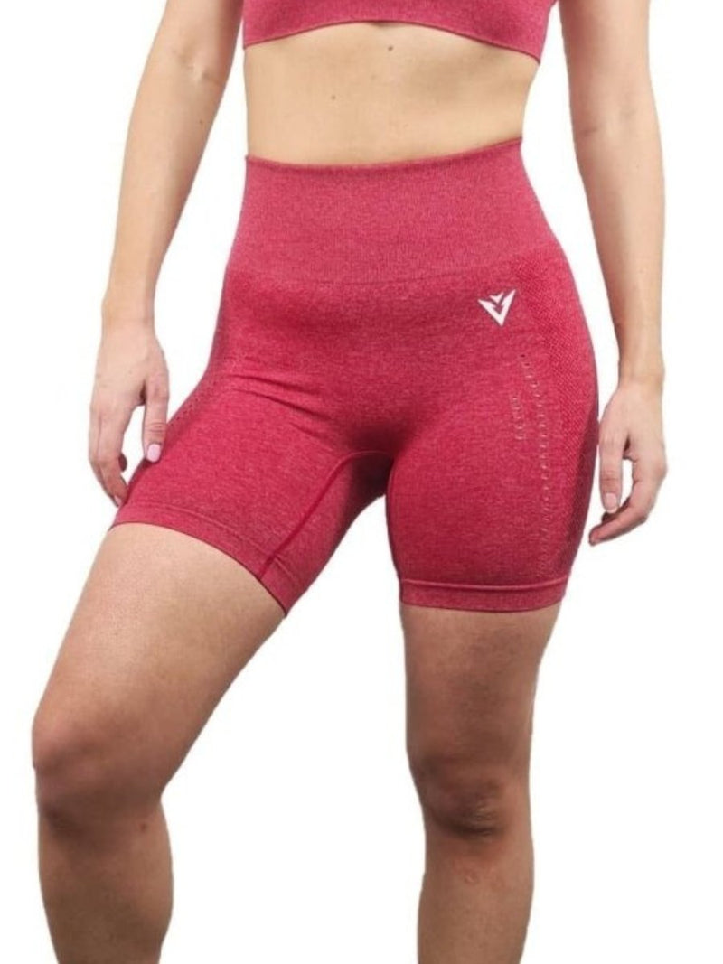 Red Seamless Shorts. Ladies Workout Shorts. Gym Shorts. – Elite