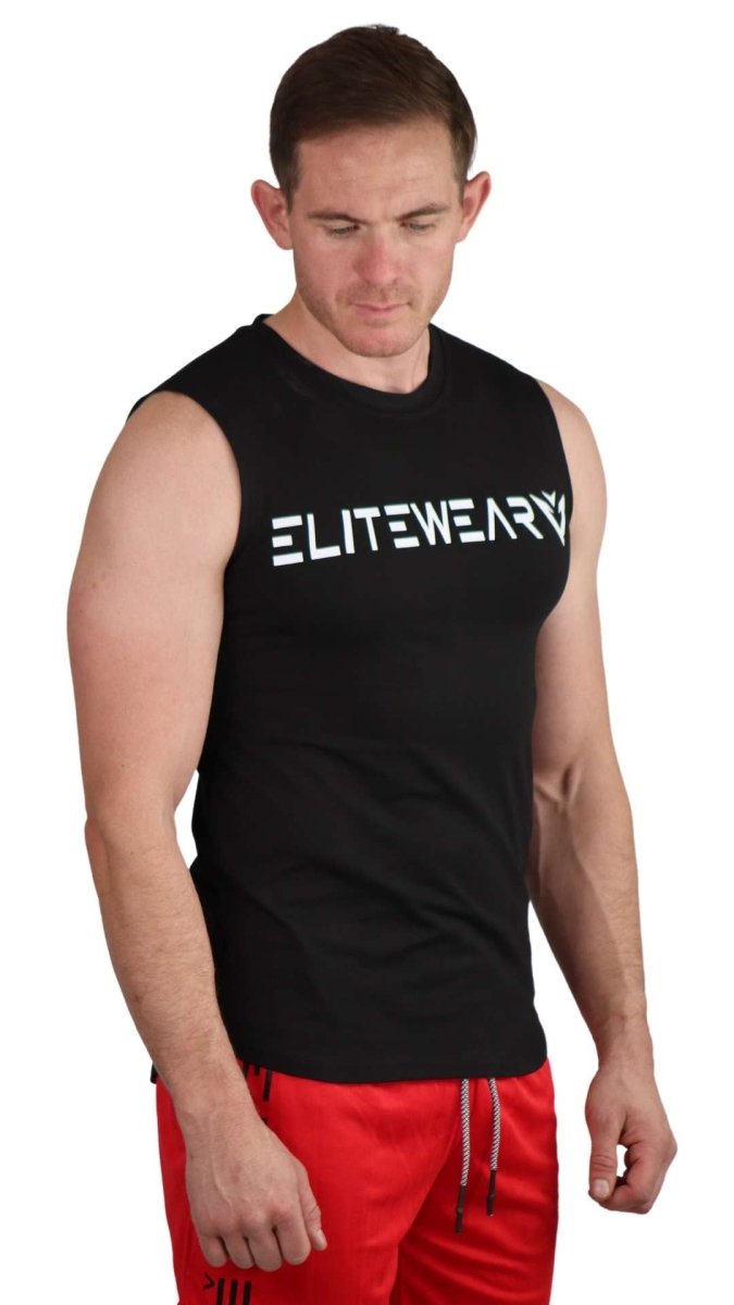 Black Muscle Fit Tank Vest | Iconic Collection – Elite