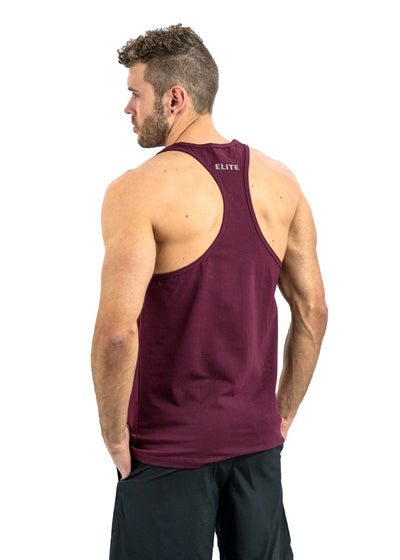 red mens muscle fit stringer vest