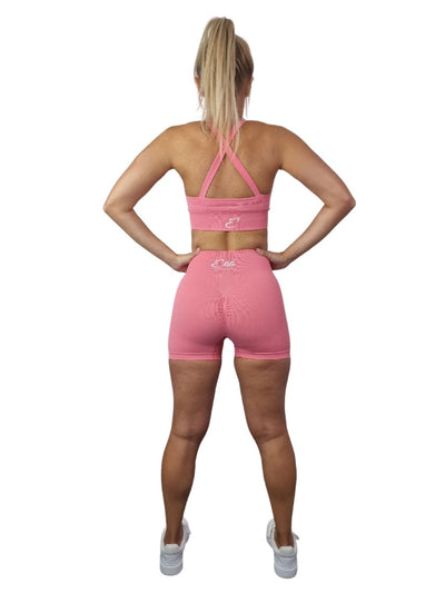 Vibe Cross Back Sports Bra - Pink - Elite Wear