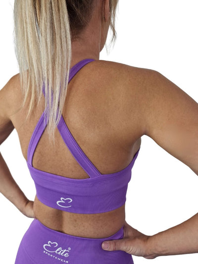 Vibe Cross Back Sports Bra - Purple - Elite Wear